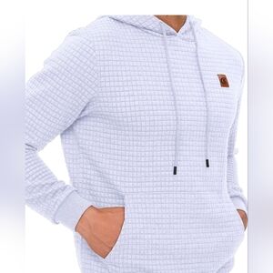 Amazon | White Quilted Texture White Hoodie Size Medium